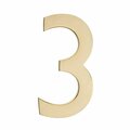 Perfectpatio House Number 3, Polished Brass - 5 in. PE2756554